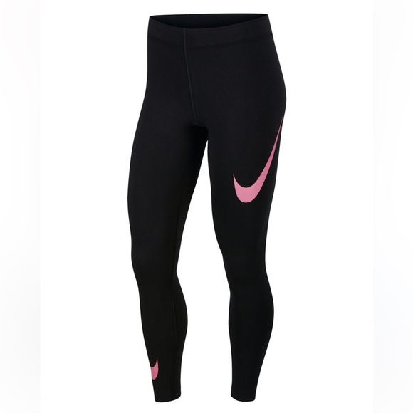 Nike Pants - Nike Black and Pink Athletic Logo Leggings size Small